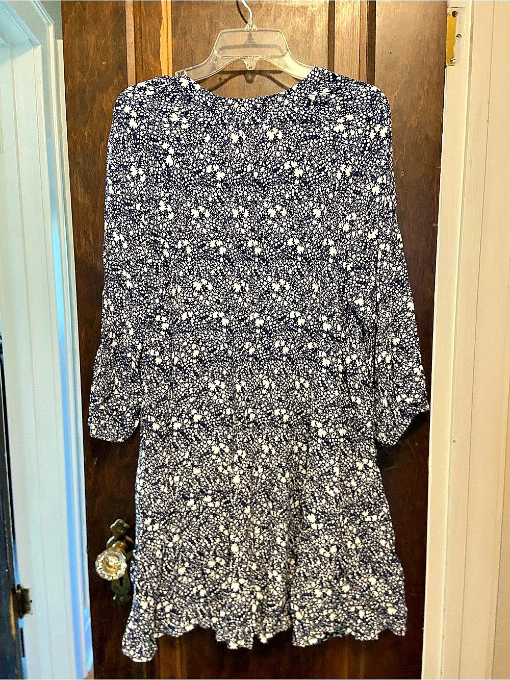 Boden Floral Mini Dress in Blue & Cream Size 12